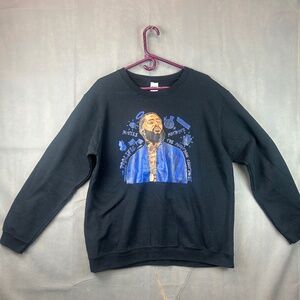 Nipsey Hussle Hoodie Mens XL Black Sweatshirt Fleece Pullover Los Angeles Rapper
